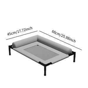HATELI Elevated Mesh Dog Bed with Removable Washable Bolsters Cooling Dog Cat Nest Breathable Pet Sofa Cot for Indoor & Outdoor Use Camping Bed