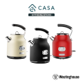 Westinghouse USA Brand Electric Kettle | Retro Series | 1.7L Capacity | Retro Design | Cordless Stainless Steel | Singapore Safety Mark | 3-Pin Plug. 
