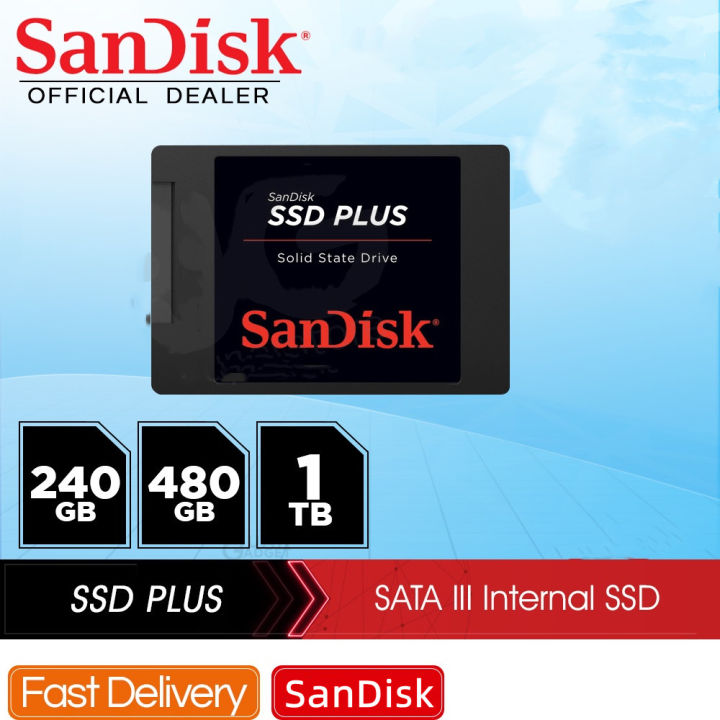 (ของแท้ของใหม่ 100%)Sandisk SSD PLUS 120GB/240GB/480GB/1TB Internal ...
