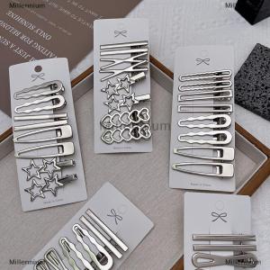 [COD] Millennium 8pcs Cô Gái Tóc pins bạc kim loại Duckbill Clip phụ nữ tóc Clips Side bangs phụ nữ phụ nữ barrettes tóc phụ kiện