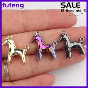 fufeng 2Pcs Alloy Pony Pendant Animal Horse Charms DIY Necklace Bracelet Earrings Keychain Accessories Handmade Jewelry Making