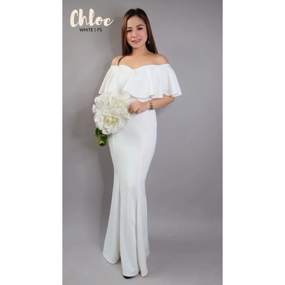 Off shoulder store gown for ninang