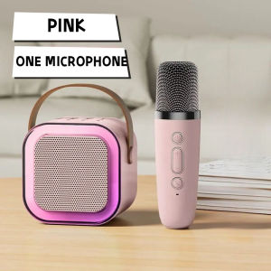 Mini Portable Karaoke Bluetooth Speaker With Dual Microphone Audio Integrated Microphone