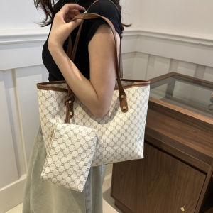 Leather Tote Bag for Women Waterproof Handbag Set Large Capacity Leather Shoulder Bag For Travel 29x25x12.5 cm
