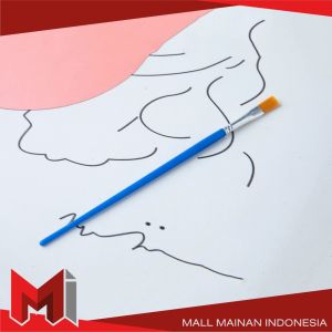MallMainan-A98 Kuas Lukis Cat Air Paint Brush Nilon Ujung Pointed dan Flat / Kuas Kecil Lancip Datar