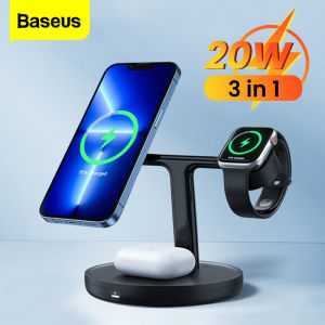 Baseus Bộ Sạc Không Dây Nam Châm 3 Trong 1 Sạc Nhanh 20W Cho iPhone 13 Pro Max 12 Airpods Pro Đế Sạc Để Bàn Apple IWatch 7