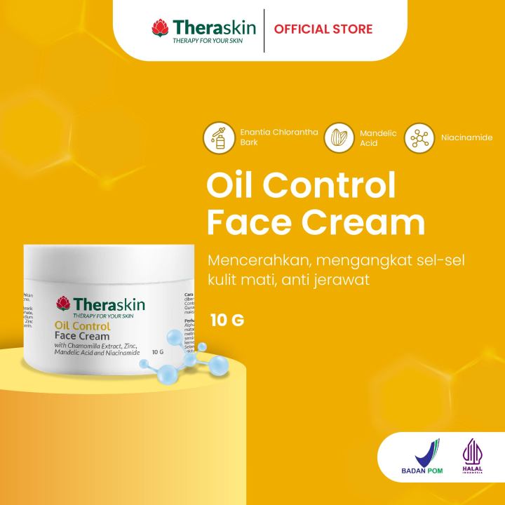 Theraskin Bpom Oil Control Face Cream Krim Untuk Kulit Berminyak Dengan Mandelic Acid Dan