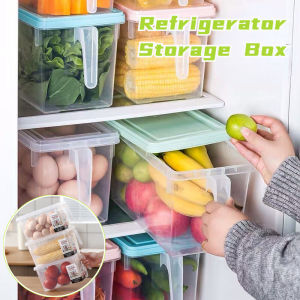 Clear Plastic Box Food Container Refrigerator Storage Box Container with Handle Kitchen Fridge Food Fruit Sealed Organizer