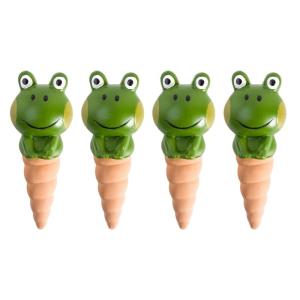 4pc Self Watering Spikes Decorative Ceramics Frog Automatic Waterer System for Indoor Outdoor Potted