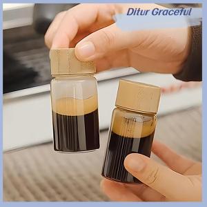 Ditur 20 25 30ml Mini Glass Bottle For Coffee Concentrate Milk Juice Leakproof Bottle With Lid Mason Jar Portable Empty Jar