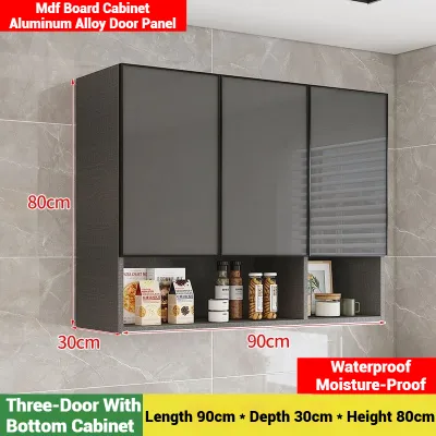 STON Wall Hanging Cabinet Aluminum Alloy Kitchen Storage Cabinet Waterproof With Storage Rack Bathroom Kabinet Kitchen Cabinet 铝合金壁挂橱柜