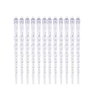YOUSHI TOP 12pcs Twisted Christmas Clear Icicle Pendants Transparent 13/15/20cm Christmas Tree Decoration Kids Gift Exquisite Ice Strip Pendants Xmas Decoration