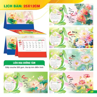 LỊCH 2027 - LỊCH BÀN CHỮ A NGANG - (12x25CM) KHÔNG NOTE - LỊCH ĐỂ BÀN 2027 - LỊCH TẾT 2027 - CĐ. THỊNH VƯỢNG