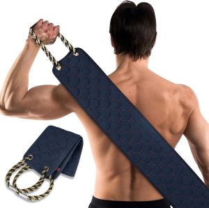 Bàn chải chà lưng Eaxun dài 385 inch có hai tay cầm dùng để chà lưng khi tắm.    Bàn chải tắm hai mặt giúp làm sạch sâu loại bỏ tế bào chết toàn bộ vùng lưng mà không gây khó chịu phù hợp cho cả nam và nữ.