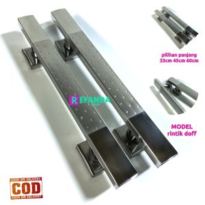 Gagang Pintu Stainless Steel Desain Modern untuk Pintu Geser/Dorong - Warna Hitam Pilihan Panjang 33cm/45cm/60cm
