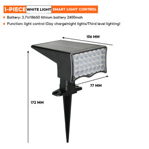 18 LED Solar Spot light Outdoor Lawn Lamp Garden Lamp Ground Plug Wall Light waterproof 2400mAh