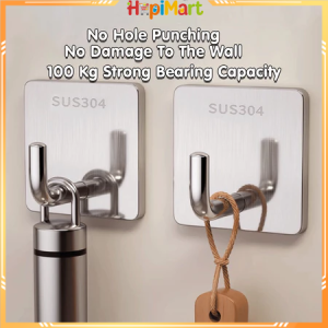 304Stainless Steel Adhesive Hook Heavy Duty Stick on Wall Hook Towel Hooks Creative Door Hanger Hook