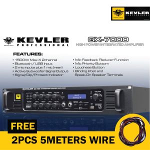 Kevler GX-7000 1500W x 2 High Power Integrated Amplifier Bluetooth/USB Ready