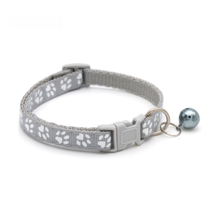 Zaman Now - Tali Leher Anjing Motif Tapak Kaki Adjustable / Kalung Kucing Lonceng Bermotif Jejak Kucing Dapat Di Sesuaikan