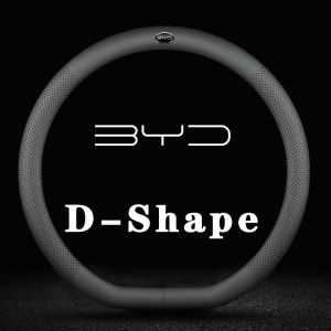 Minimalist Style Car PU Leather Steering Wheel Cover For BYD ATTO 3 EV YUAN PLUS SONG PLUS HAN TANG QIN F3 E6 Dmi F0 G3 i3 EA1 Ultra-Thin Breathable Auto Decoration Accessories