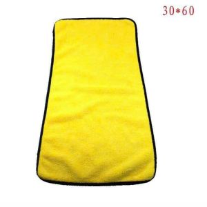 Khăn Lau Đa Năng Microfiber 2 Mặt Vàng - Xám Siêu Thấm Cực Dày Không Đổ Lông Chuyên Dụng Cho Ô Tô Xe Hơi