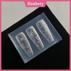 Heabety 3D Khuôn Silicone Móng Tay Nghệ Thuật Trang Trí Tự Làm Hoa Thiết Kế Mẫu Khuôn Cho Móng Tay Đồ Trang Sức Thủ Công Móng Tay Trong Suốt Khuôn Công Cụ