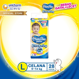 MamyPoko Pants X-tra Diapers Kering 12 Jam | Mamy Poko Popok Celana Bayi Sekali Pakai [ M32/ L28/ XL26/ XXL24 ]
