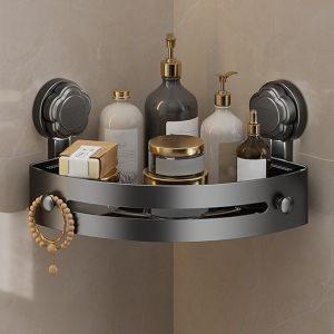 LEKGAVD Suction Cup Bathroom Shelf Three-story Wall Mounted Storage Organizer Makeup Organizer No Drill Shampoo Rack Shower Space