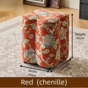 FFBH Solid Wood Footstool Bedroom Modern Luxury Relaxing Makeup Chair Entrance Door Portable Shoe Changing Stool Interior Furniture 5B9Z4