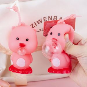 Cute Loopy Spit Bubble Pinch Fun Bag Keychain Decompression Toy Squishy Toy