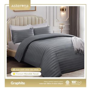 Sprei Microtensel 90x200 Fitted sheet dengan karet motif salur - Seprai Guest House Homestay Villa