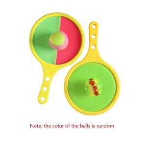 SKYJS Tennis Style Toss and Catch Ball Set Disc Paddle Fun Design Suction Cup Ball Mini 2 Balls Throwing Toy Ball Beach Games
