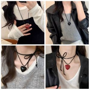VCH Minority Design Love Pendant Necklace Charms Korean Style Rope Chain Necklace Retro Handmade Sweater Chain Girl