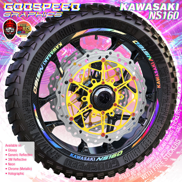 Kawasaki NS160 (Set: Harap at Likod 4 Sides)Mags Sticker | Lazada PH