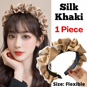 AIDA Pleated Wide-brimmed Fabric Hairband Femininity High-end Sweet Broken Hair Headband Hair Accessories 高级潮流风发箍高颅顶发箍