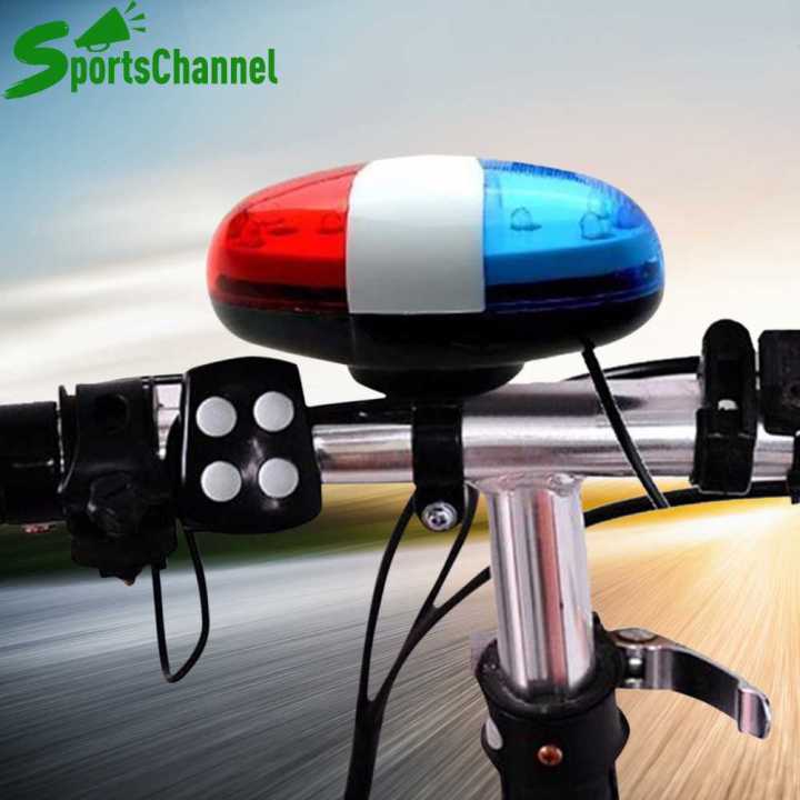 LED Bike Police Front Light Warning Siren Cycling Electric Horn - Main Image