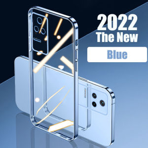Sierra Blue Transparent Phone Case for Xiaomi 13 12 12T 11 11T 10T Civi 2 Redmi Note 12 11 11S 10 10S POCO M5S M4 M3 F4 F3 X4 Lite Pro Plus Pro+ Max 4G 5G Shockproof Protective Cute New Design Creative Plating Clear Soft Casing Cover K1-1