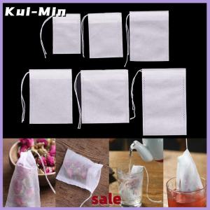 Kui-Min 100Pcs Non-woven Empty Teabags String Heat Seal Filter Paper Herb Tea Bags