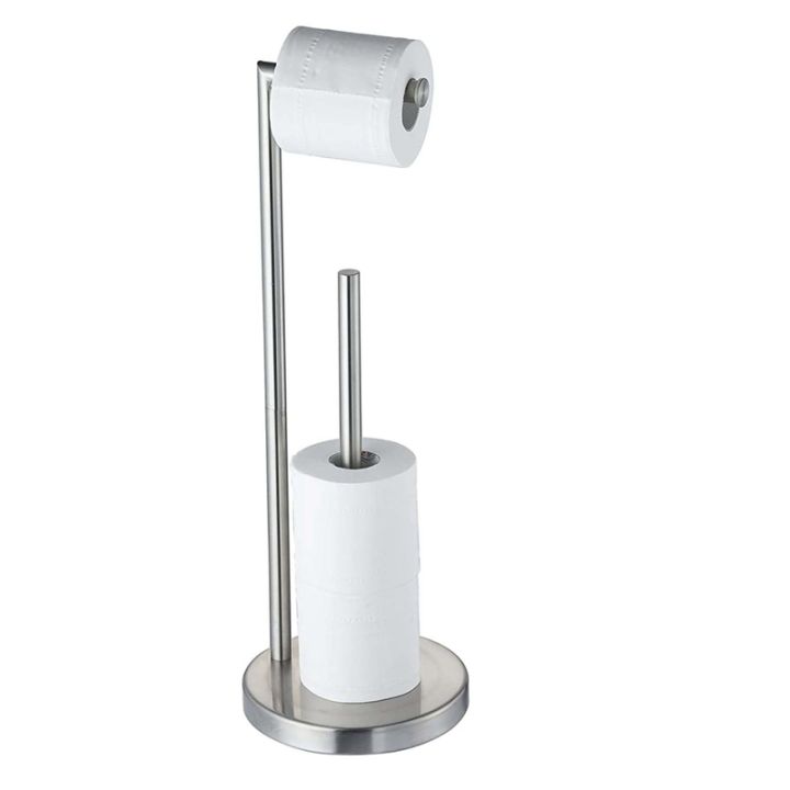 Freestanding Toilet Paper Holder Stand with Reserve, Stainless Steel
