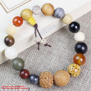 ASRV Exquisite 18-Seed Handmade Bracelet Ethnic Style Duobao Bodhi Rosary Ornament