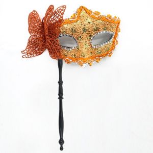 BEIBEI Half Face Cover Halloween Party  Halloween Dressing with Rod Party Face  Anime Cosplay Cosplay Prop Butterfly Hand Hold  Halloween Prop Accessories