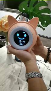 Cute Animal Child Alarm Clock Sleep Trainer Digital Wake Up Colorful Night Light Snooze Temperature NAP Timer Kid Alarm