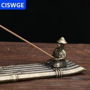 [COD] CISWGE AUTOPARTS 1 cái Lư Hương trang trí nhà người giữ hương thuyền người đàn ông lớn tuổi Câu Cá Phong Cách Nhật Bản hương Stick trang trí hương liệu