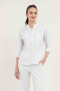 badomoda ANNABEL Embroidered 3/4 Sleeves Blouse