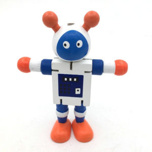 Wooden Transforming Robot Wooden Cube Robot Toy Educational Puzzle Wooden Robot Action Figure Fun Building Block Toy