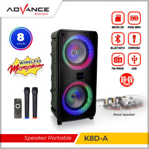 【READY STOCK】Advance K8D-A Speaker Meeting Bluetooth Salon Aktif 8 inch Gratis 2 Mic Karoke Batrei Besar RGB Light TWS function