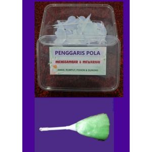 Penggaris Pola Mewarnai A4 1 Set Isi 10 Pola 2 mm Bonus Kuas Crayon