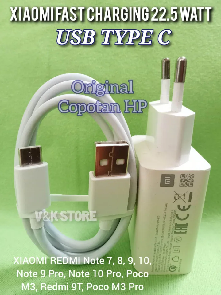 Charger Bawaan Casan Redmi Note Charger XIAOMI Watt Type C Fast