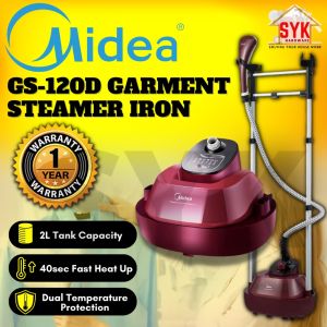 SYK MIDEA GS-120D 1500W 2L Garment Steamer Stand Iron Machine Steamer Ironing Portable Stand Hang Iron Machine