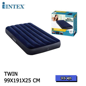 ที่นอนเป่าลม INTEX Classic Downy Airbed ที่นอน ที่นอนปิคนิค เบาะรองนอน เบาะลม ที่นอน 2.5 ฟุต 3.5 ฟุต 4.5 ฟุต 5 ฟุต ที่นอนสูบลม ที่นอนพองลม ผิวกำมะหยี่นุ่มนอนสบาย
